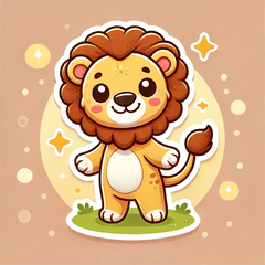 Cute Lion Stickers for Every Day