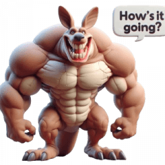 Muscle Kangaroo Exaggerated Emoji