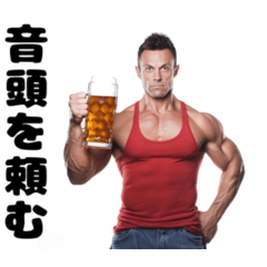 muscle man drinking alcohol