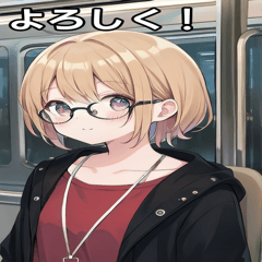 Girls wearing glasses on the train