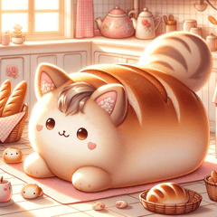 Adorable Bread Cat Stickers