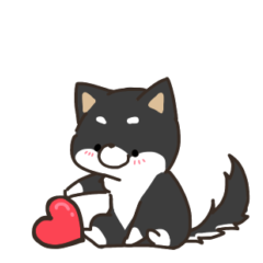 A moving sticker of a sweet Shiba Inu.