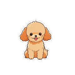 Text-Free Cute Toy Poodle Stickers