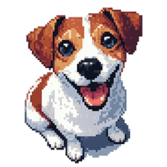 Pixel art Jack russell terrier dog