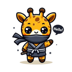 creepy Cute ninja giraffe sticker 001