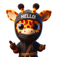 creepy Cute ninja giraffe sticker 002