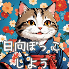 Japanese style cat from AI