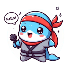 Cute ninja dolphin sticker 001