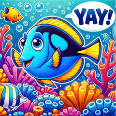 Colorful pretty fish illustration.