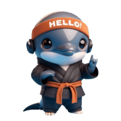 creepy Cute ninja dolphin sticker 002