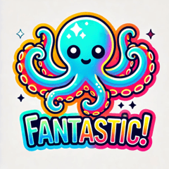 Glowing Octopus Stickers@SFW