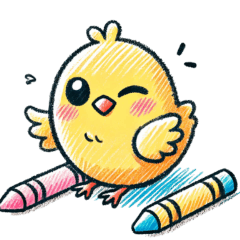Cute Crayon Chick Stickers2