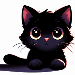 Adorable Black Cat Staring Stickers