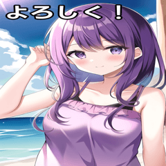 summer purple girl