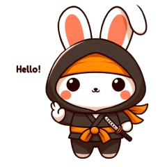Cute ninja rabbit sticker 001