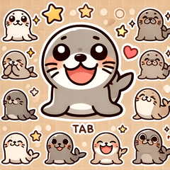 Stiker Anjing Laut yang Lucu