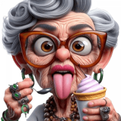 Grandma Exaggerated Expression Stickers