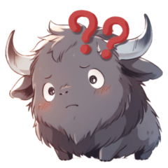Cute buffalo many emotions