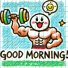 Muscle Dumbbell-kun Stickers