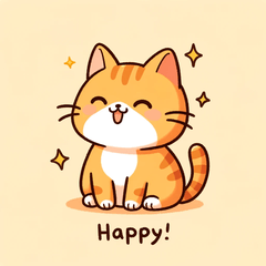Stiker Kucing Oranye yang Lucu