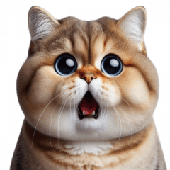 얼룩무늬 고양이 이모티콘 스티커.