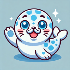 Cheerful Blue-Dotted Seal Stickers