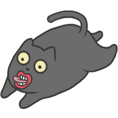สติ๊กเกอร์ไลน์ The Fat Black Cat with Red Lips