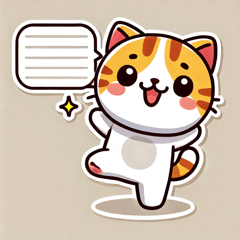 Cute Cat's Cheerful Stickers