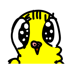 Yellow parakeet Stickers drawn by Aya 02