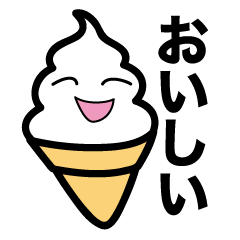 Smiling soft serve ice cream