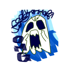 angry ghost with work