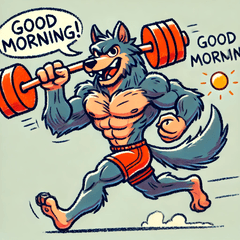 Muscular Werewolf Workout Stickers