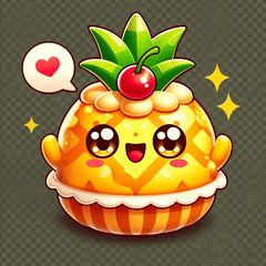 Pineapple Upside-Down Cake Stickers