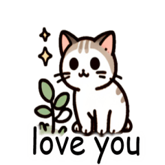 Fluffy Cute Cat with text1