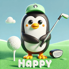Golf Penguin Stickers