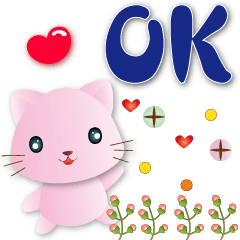 Cute pink cat--daily phrases