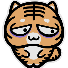 A sleepy tiger resembling a cat