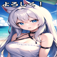 white cat summer clothes girls