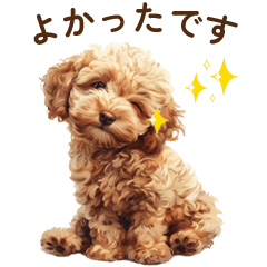 子犬トイプードルのスタンプ