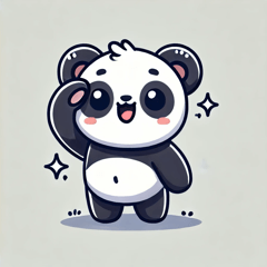 敬禮可愛熊貓貼圖