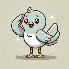 Cute Saluting Bird Stickers