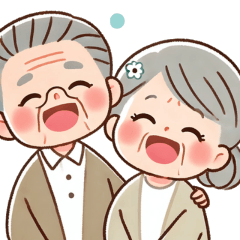 Cheerful Elderly Couple's Daily Life