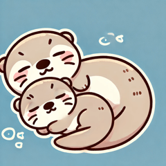 Sleepy Otter Family