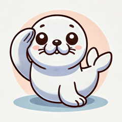 Cute Saluting Seal Stickers