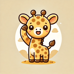 Cute Saluting Giraffe Stickers