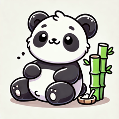 休息中的熊貓貼圖