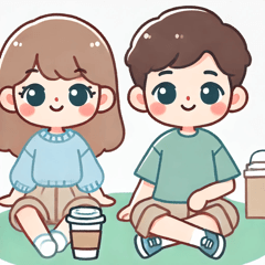 Relaxing Couple Stickers