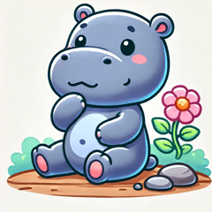 Relaxing Hippo Stickers
