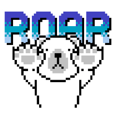 Polar Bear Pixel Stamp