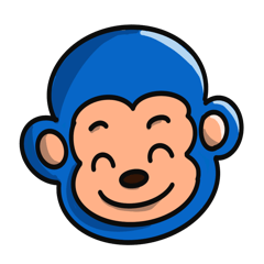 blue monkey combination stickers